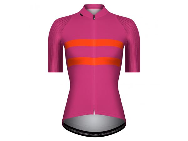 MAILLOT ETXEONDO GARAIA MUJER - FRAMBUESA/NARANJA